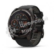 Смарт-часы Garmin Fenix 8 Solar Sapphire титановый угольно-серый DLC, черный 51мм