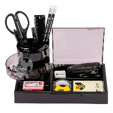 Настольный набор Deli E38254 (16 предметов) пластик, черный