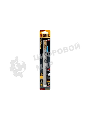 Сверло спиральное по металлу Denzel 12 x 205 мм, Р6М5, Golden Tip, удлиненное
