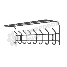 Вешалка с полкой Ника-Премиум ВП8М/Ч черная, 8 крючков