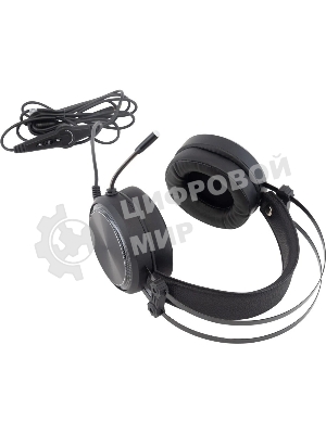 Гарнитура Oklick HS-L810G чёрный, проводная, USB, подсветка