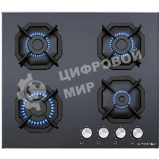 Газовая варочная панель Maunfeld EGHG.64.2CB/G, 4 конфорки, закаленное стекло, черный