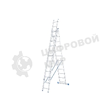 Лестница Сибртех, 3 х 12 ступеней, алюминиевая, трехсекционная