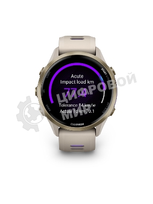 Умные часы Garmin Forerunner 970 золотистый титановый безель, серо-фиолетовый ремешок 47мм