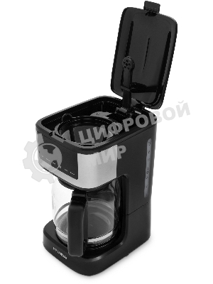 Кофеварка капельная Hyundai HYD-1212 черный/серебристый, исп. кофе - молотый, 1.8 л, 900 Вт.
