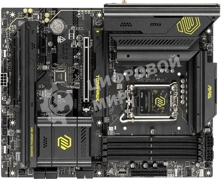 Материнская плата MSI MAG B860 TOMAHAWK WIFI, LGA 1851, Intel B860, 4xDDR5, 4xSATA, 3xM.2, 1xPCIe 4.0 x4, 1xPCIe 5.0 x16, 1xDP, 1xHDMI, 1xUSB-C, 1x 5Gb LAN, 4xUSB-A 2.0, 4xUSB-A 3.2 Gen 2, 7.1, 2x3.5 мм, TOSLINK, ATX