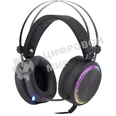 Гарнитура Oklick HS-L810G чёрный, проводная, USB, подсветка