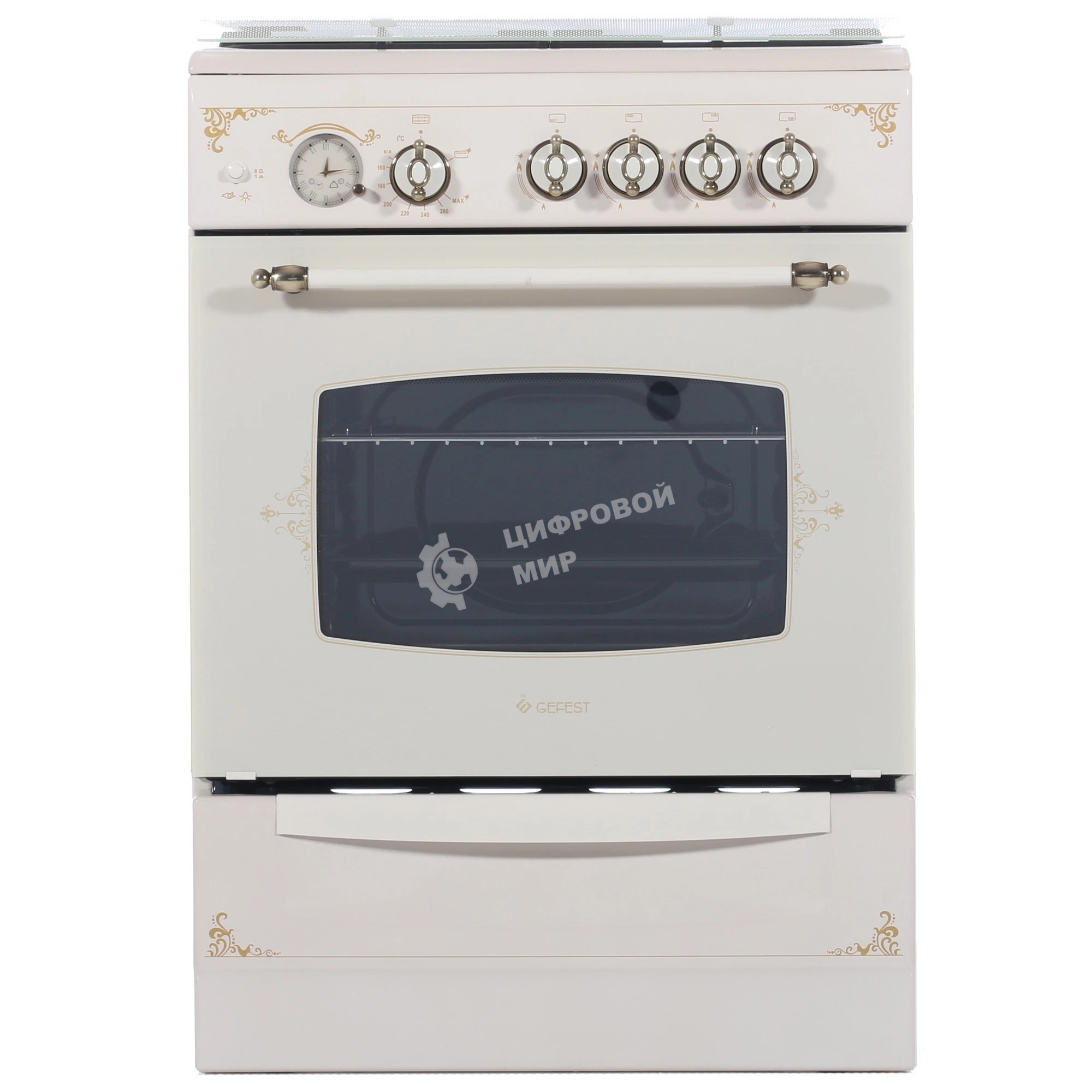 Плита газовая Gefest ПГ 6100-03 0279 бежевый, конфорок 4 шт, духовка 52 л, 60 см x 85 см x 60 см