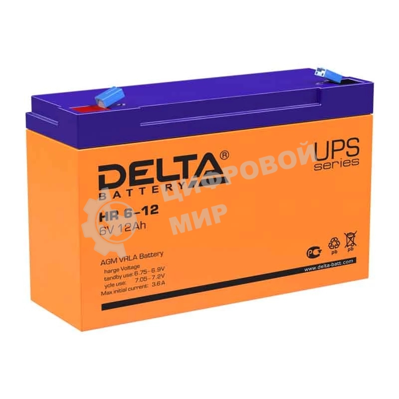 Батарея для ИБП Delta HR 6-12 (6V, 12Ah)