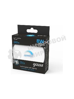 Лампа cветодиодная Gauss GX53 8W 680lm 6500K диммируемая LED
