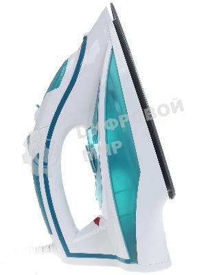 Утюг Delta LUX DL-352 белый с бирюзовым, 2200 Вт, 30 г/мин, 140 г/мин, 300 мл