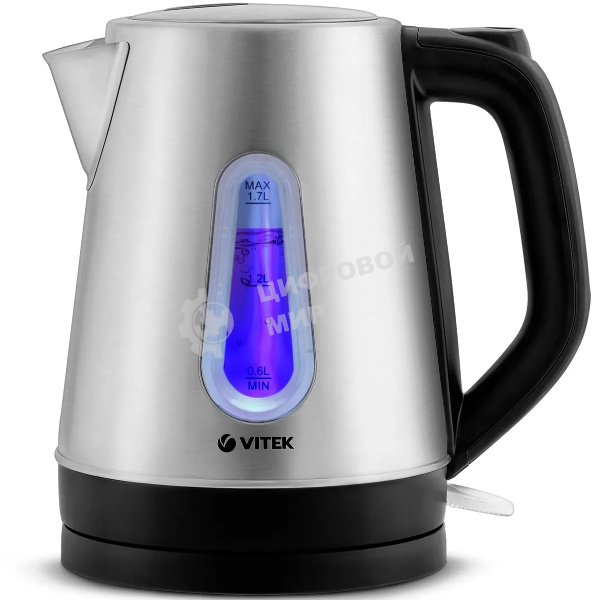Чайник электрический Vitek VT-7038(ST) Мощность 2200 вт. Объем 1.7 л,Тип нагревательного элемента скрытый.