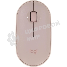 Мышь беспроводная Logitech Pebble M350 розовый, 1000 dpi, радиоканал, Bluetooth, USB, кнопки - 3
