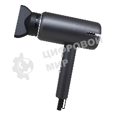 Фен Hyundai H-HDI0777 черный/хром, 1500 Вт, компактный, ионизация