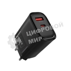 Сетевое зарядное устройство MORE CHOICE NC81a СЗУ 1USB+1Type-C 3.0A PD 20W+ QC3.0, черный