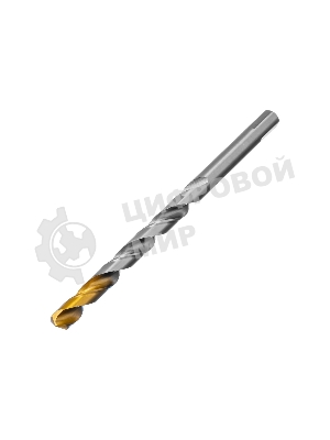 Сверло спиральное по металлу Denzel 12 x 205 мм, Р6М5, Golden Tip, удлиненное