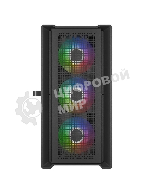 Компьютерный корпус Powercase ByteFlow Micro Black, Tempered Glass, 4х 120мм ARGb fans, ARGb HUB, черный, mATX (CAMBFB-A4)