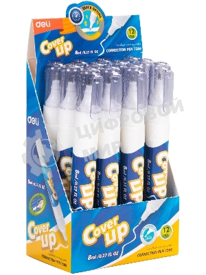 Ручка корректор Deli E7286 шариковый белый 8мл