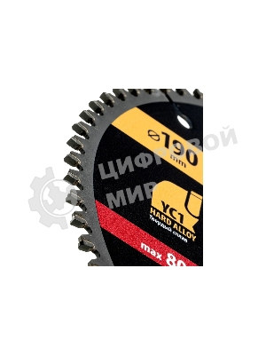 Пильный диск по алюминию Denzel ф190 х 30 мм, 64 зубьев