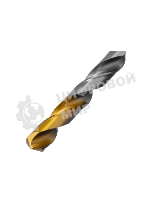 Сверло спиральное по металлу Denzel 12 x 205 мм, Р6М5, Golden Tip, удлиненное