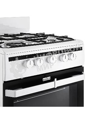 Плита газовая Hansa FCGW51001 белый, конфорок 4 шт, духовка 56 л, 50 см x 85 см x 60 см