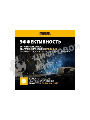 Аппарат инвертор. полуавтомат. сварки Denzel MultiMIG-200DP Synergy Double Pulse, 200 А, ПВ 80%