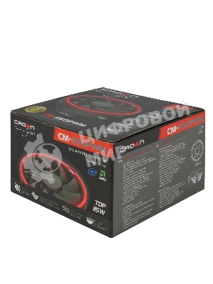 Кулер для процессора Crown CM-1150PWM RED v2 черный, 105 мм, алюминий, 1800 об/мин, 26.3 дБ, 4 pin, 115 Вт, 70 мм