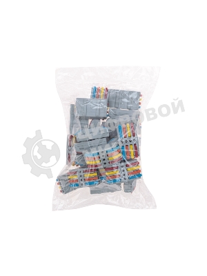 Клемма Rexant СМК 222-424 проходная 4 полюса (0,08-4 мм²), серый (25 шт/уп)