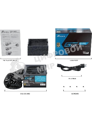 Блок питания Seasonic ATX 850W G12 GC-850 80+ gold (20+4pin) APFC 120мм fan 6xSATA RTL