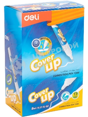 Ручка корректор Deli E7286 шариковый белый 8мл