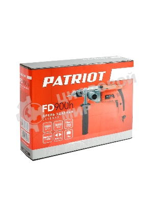 Дрель электрическая ударная PATRIOT FD 900h, 2 скорости, с ударом, мощность 1050Вт, макс.диаметр 16мм, глубиномер + дополнительная ручка