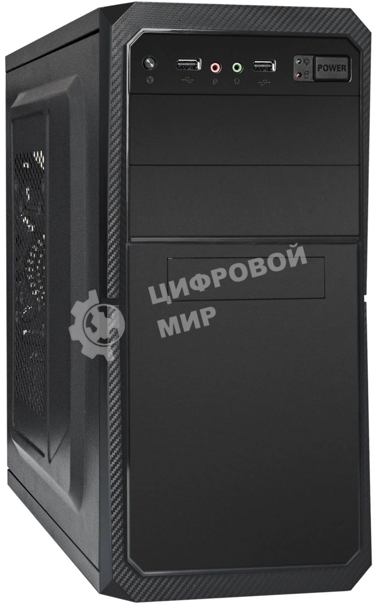 Компьютерный корпус Minitower ExeGate BA-202-UNS500 (mATX, БП UNS500 с вент. 12см, 2хUSB, аудио, черный)