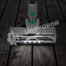 Пылесос вертикальный Kitfort КТ-5305 серый/синий, питание от аккумулятора, 225 Вт, уборка сухая, пылесборник 0.5 л