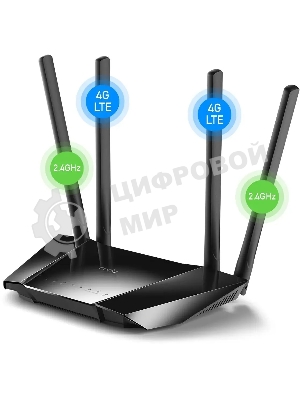 Роутер беспроводной Cudy LT400 N300 10/100BASE-TX/4G cat.4 черный