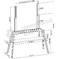 Подставка для телевизора Cactus CS-ST3647BKWN черный/орех, 49