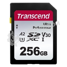 Флеш карта SDXC Transcend 340S, 256 Гб, UHS-I Class U3 V30 A2 (TS256GSDC340S)