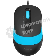 Мышь проводная A4Tech Fstyler FM10S черный/голубой, 1600 dpi, USB, кнопки - 4