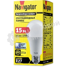 Лампа светодиодная Navigator NLL-A70/A60-15-230-6.5K-E27 грушевидная