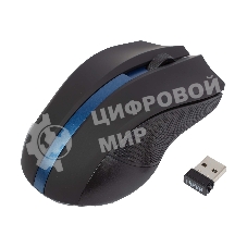 Мышь беспроводная HIPER HOMW-074 черный/синий, 1000 dpi, радиоканал, USB, кнопки - 3