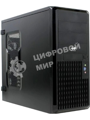 Компьютерный корпус Midi Tower InWin PE689 Black USB 3.0*2+A(HD)+fron fan 120мм*1+rear fan 120мм*1+ 2*2SATA+1*1SATA+Intrusion Switch/holes for SL20” ATX RACKMOUNT*(без блока питания)