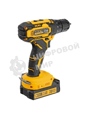 Дрель-шуруповерт Denzel CDQ-20, 20 В, 2 Ач, 40 Нм, щеточный