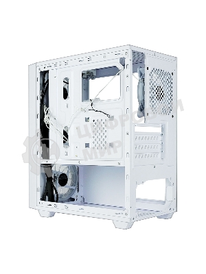 Корпус Ginzzu CL640 mATX FAN 4*12FRGb передняя панель Сетка Белый