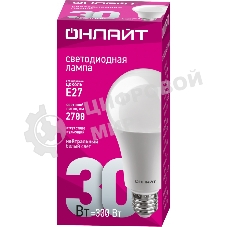 Лампа светодиодная ОНЛАЙТ 61971 OLL-A70-30-230-4K-E27