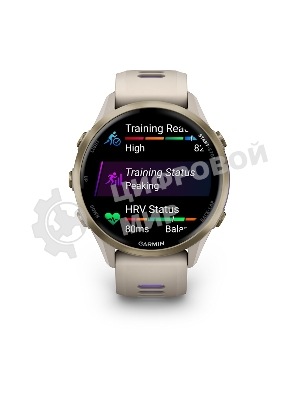 Умные часы Garmin Forerunner 970 золотистый титановый безель, серо-фиолетовый ремешок 47мм