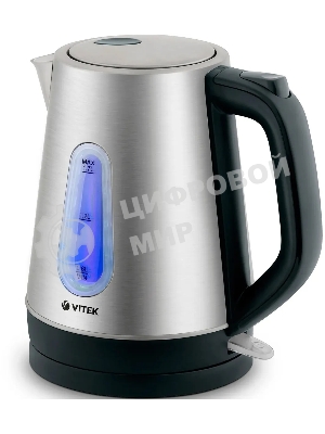 Чайник электрический Vitek VT-7038(ST) Мощность 2200 вт. Объем 1.7 л,Тип нагревательного элемента скрытый.