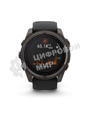 Смарт-часы Garmin Fenix 8 Solar Sapphire титановый угольно-серый DLC, черный 51мм