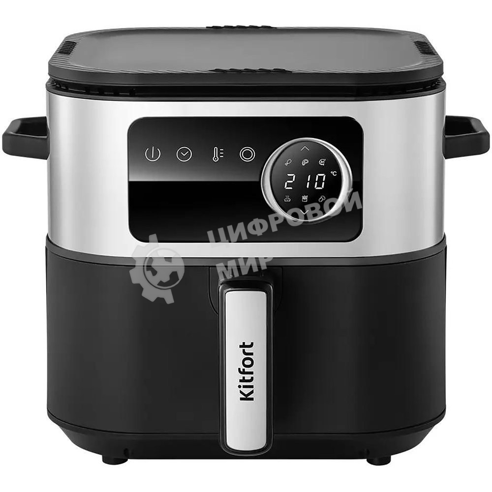Аэрогриль Kitfort КТ-8127 черный, 1930 Вт, 2 л, сенсор, 6 программ