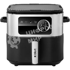 Аэрогриль Kitfort КТ-8127 черный, 1930 Вт, 2 л, сенсор, 6 программ