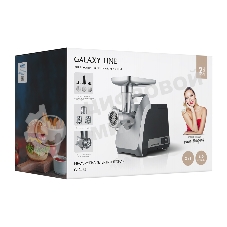 Мясорубка электрическая Galaxy Line GL 2423 черный, 2200 Вт, 2.6 кг/мин, реверс, защита от перегрузки, насадки - 6
