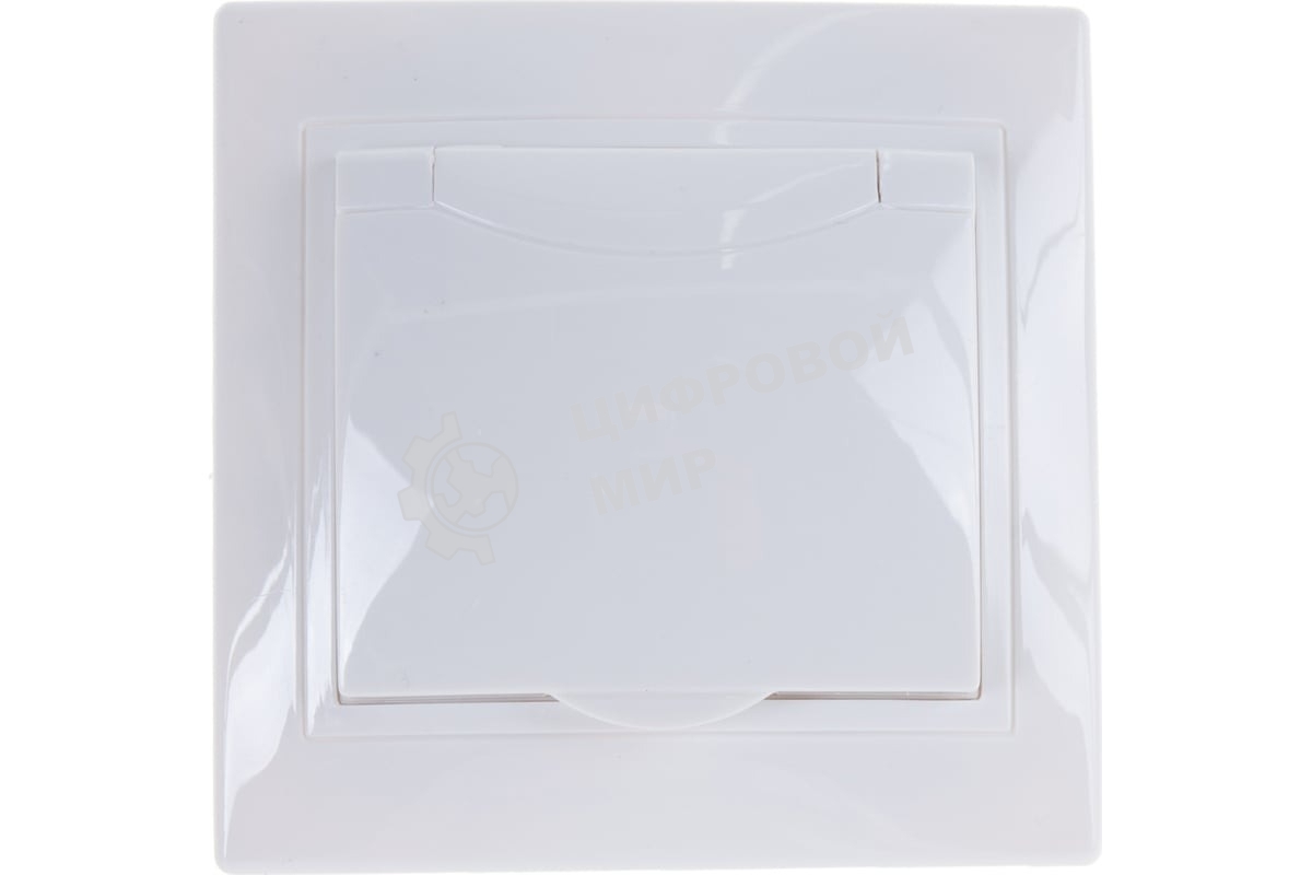 Розетка 1-м СП Кварта 16А РСб10-3-КБ с защ. крышкой с заземл. IP20 белый IEK ERK15-K01-16-DM